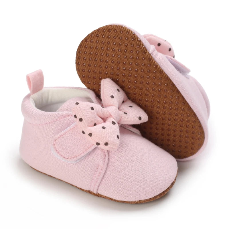 Cute Bow Baby Boy Girls Winter Warm First Walkers Cotton Baby Booties Kids Toddler Slippers Baby First Walkers Crib Shoes